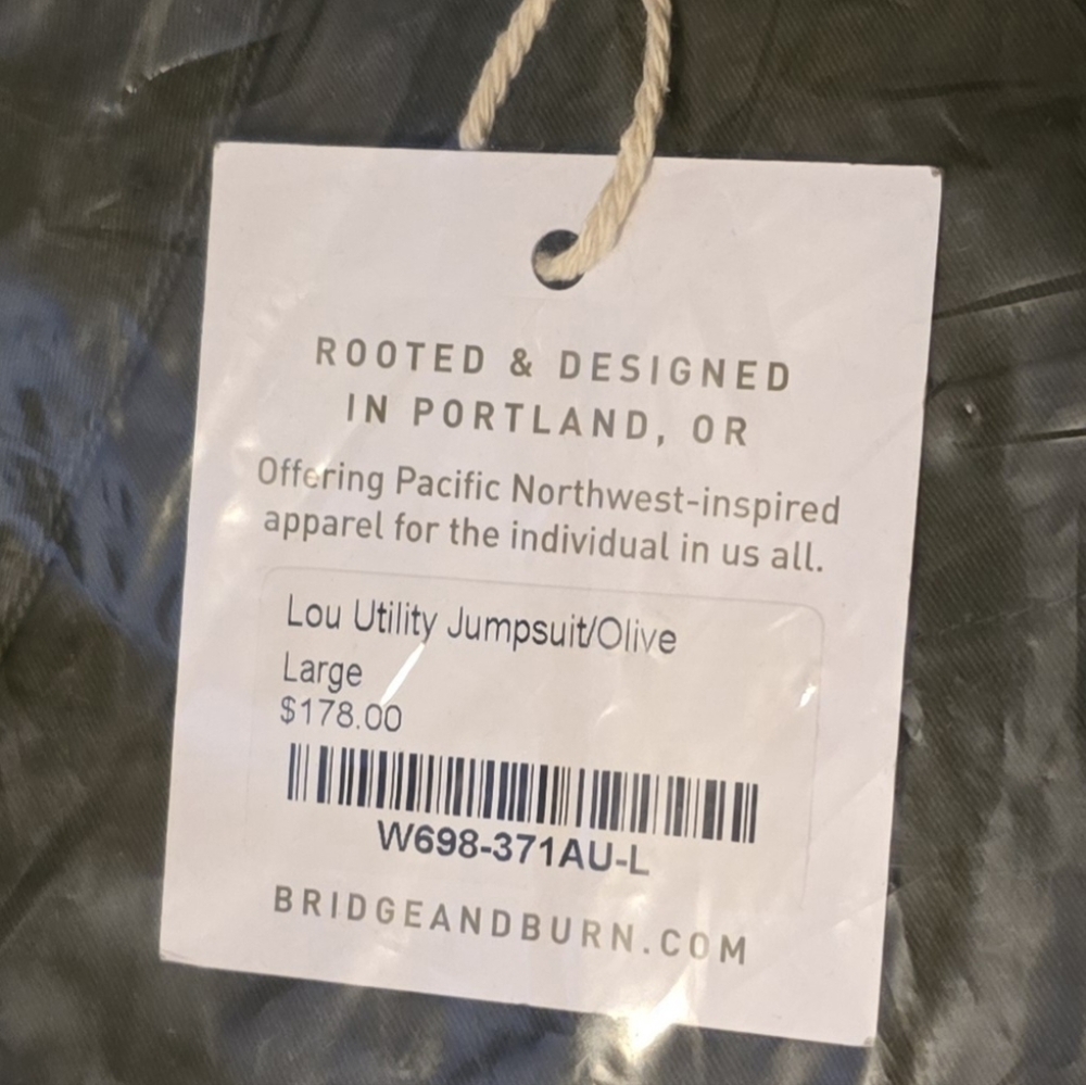Bridge & Burn Lou Utility Jumpsuit Olive L - Picture 4 of 9